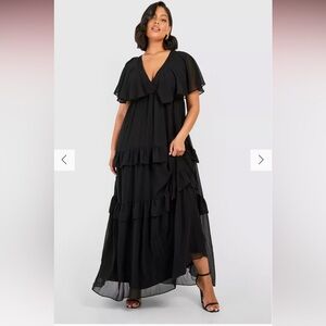 boohoo plus - ANGEL SLEEVE MAXI DRESS